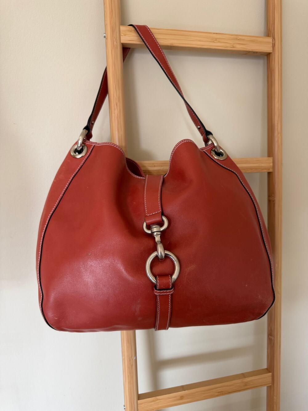 Marc Jacobs Collection Burnt Orange Leather Hobo Shoulder Bag Large